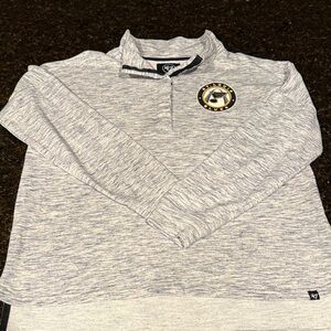 47 Heather Gray Quarter-Zip Pullover with St. Louis Blues Logo Size L